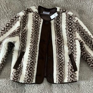 Fuzzy brown and cream jacket